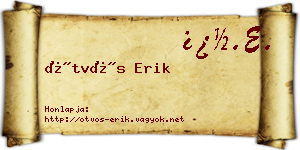Ötvös Erik névjegykártya